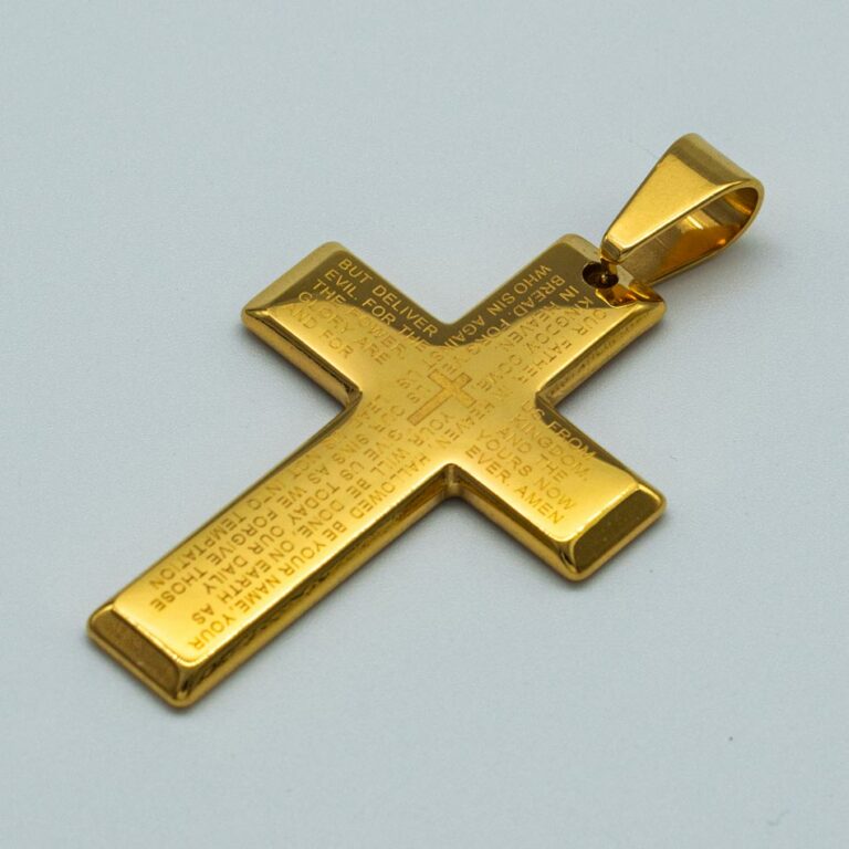 Anhaenger vergolden lassen Kreuz vergoldet Dark Galvanik