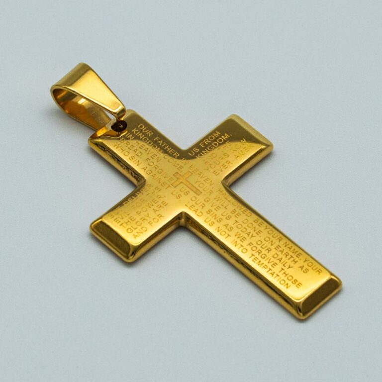 Anhaenger vergolden lassen Kette Kreuz vergoldet Dark Galvanik